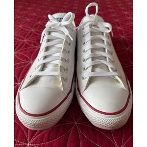 Converse All Star Low Top Leather White Sneakers Men Sz 11
